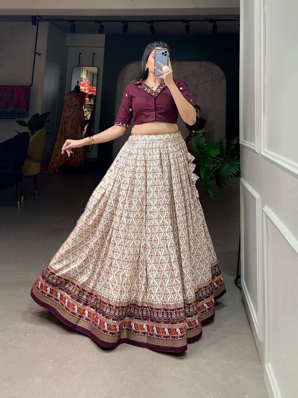 Women's Printed Ethnic Lehenga Choli Set with Embroidered Blouse ? Stylish Festive Wear - Image 6